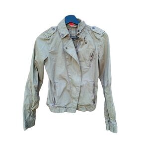 Divided by H&M light military green size 4 women's jacket